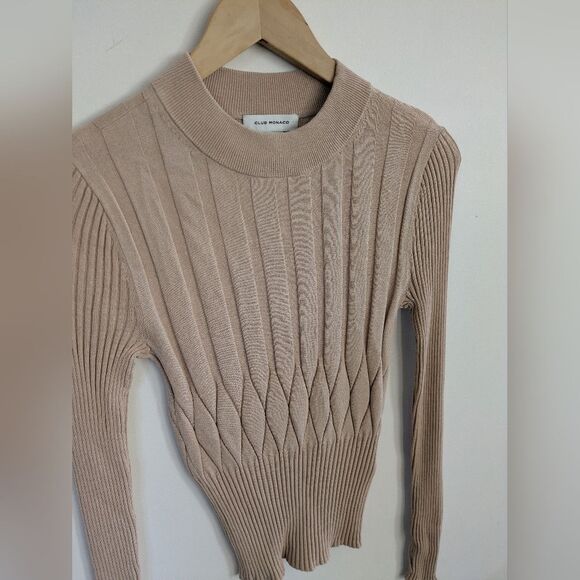 Club Monaco Keisa Sweater Beige Oatmeal Offwhite S Small - Picture 6 of 10